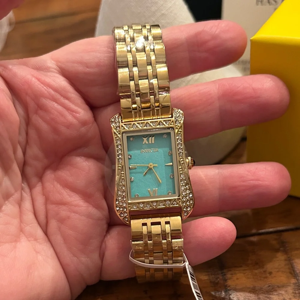 Invicta wildflower Gold Watch with Tiff Blue Dial - Picture 2 of 5